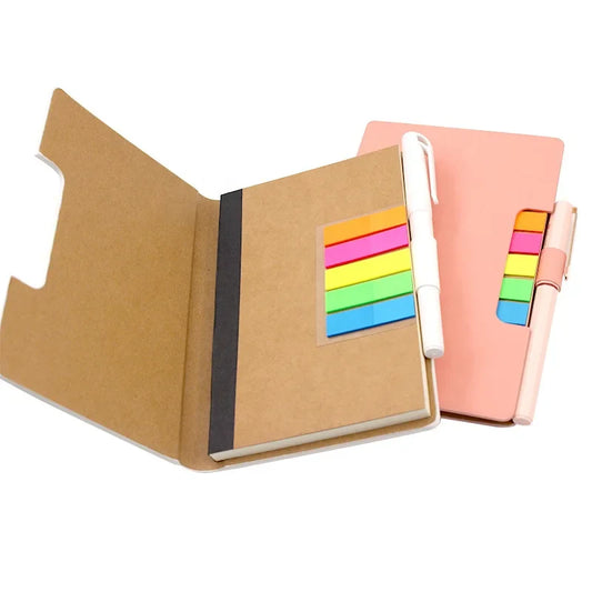 KTX-685907 Custom PU A4 Notebook with Sticky Notes and Pen Set