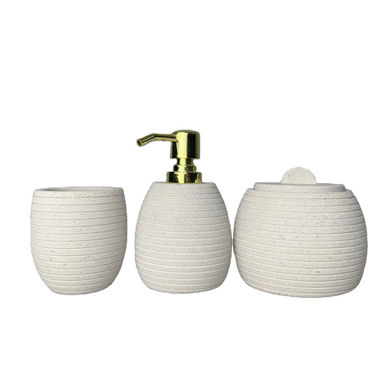 KTX-661331 Modern Cement Lotion Bottle and Storage Jar with Lid for Bathroom Accessories