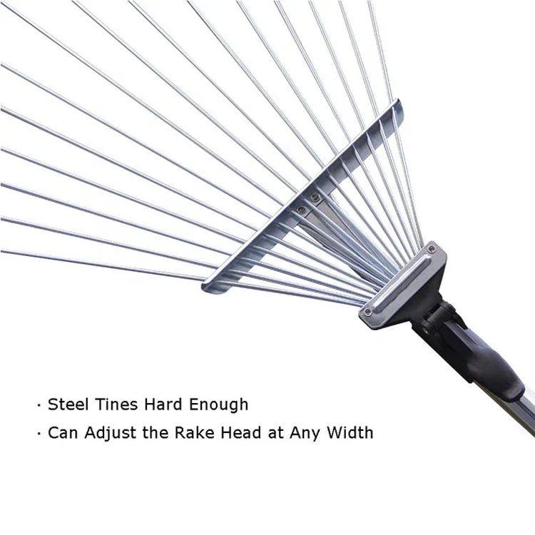 KTX-032915 Folding Metal Leaf and Roof Rake for Effective Lawn and Garden Maintenance