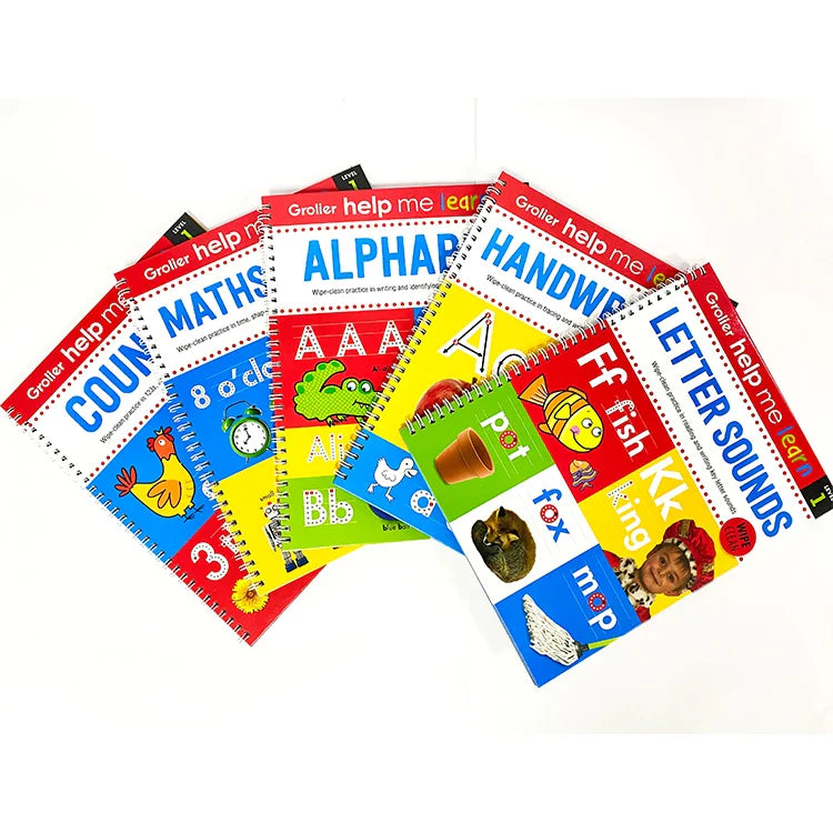 KTX-301587 Custom Spiral Bound Wipe Clean Board Book for Children's Learning
