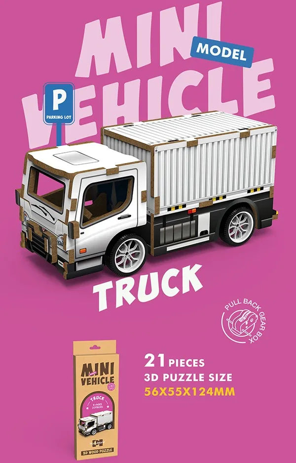 KTX-692051 3D Wooden Puzzle Car for Kids - DIY Assembly Educational Toy