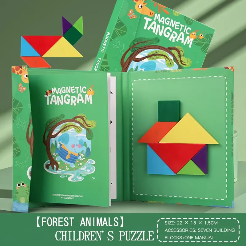 KTX-141203 Montessori Geometry Tangram Paper Puzzle Book for Kids - Educational DIY Learning Toy