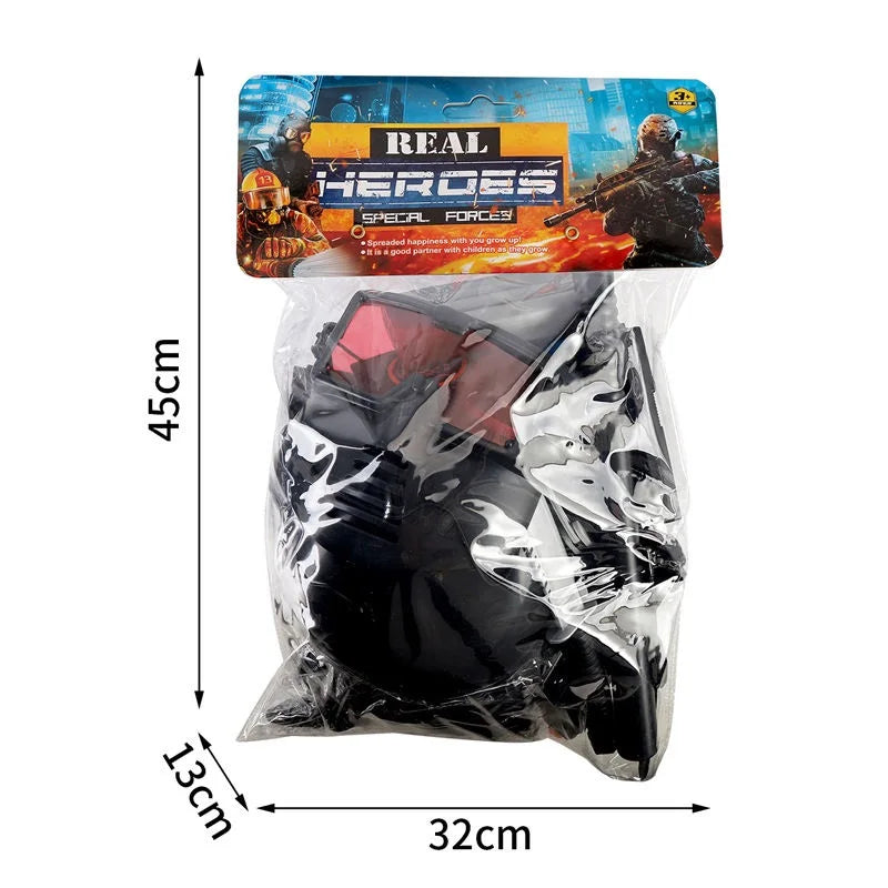 KTX-834323 17PCS Kids Pretend Play Police Set with Helmet and Uniform for Imaginative Role Play