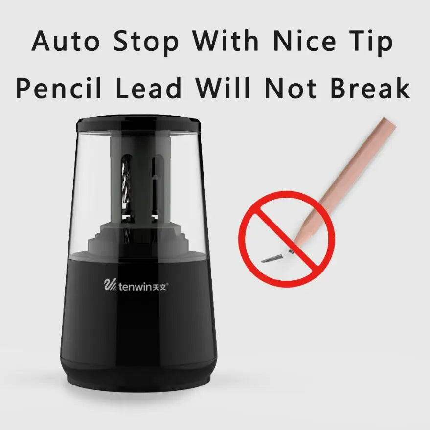 KTX-379795 Heavy-Duty Electric Pencil Sharpener with Helical Steel Blade for USB, AC, or Battery Operation