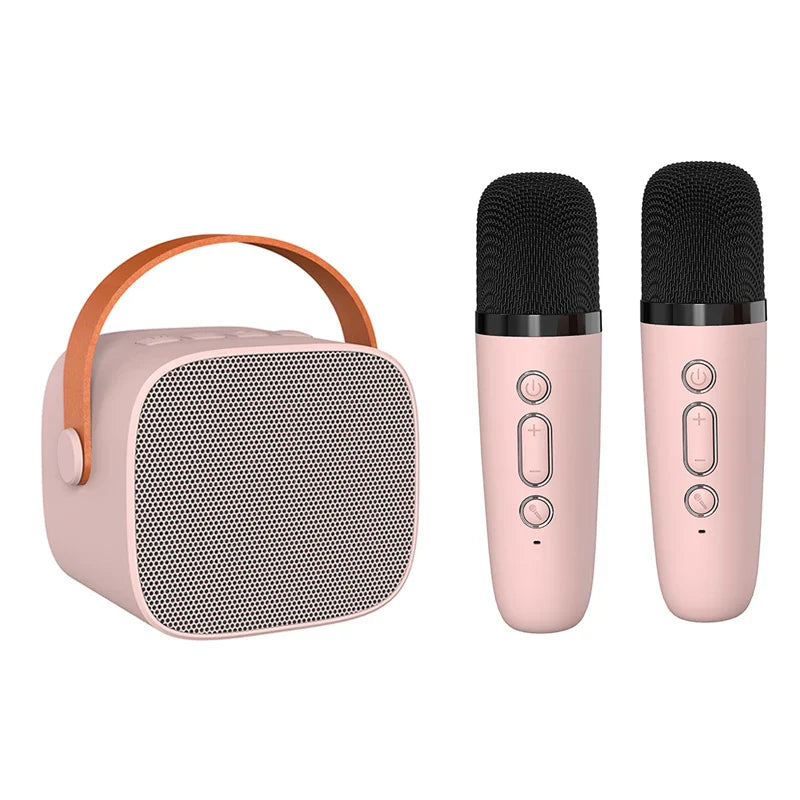 KTX-136467 Portable Mini Speaker with Wireless Dual Microphone for Karaoke and Audio Playback