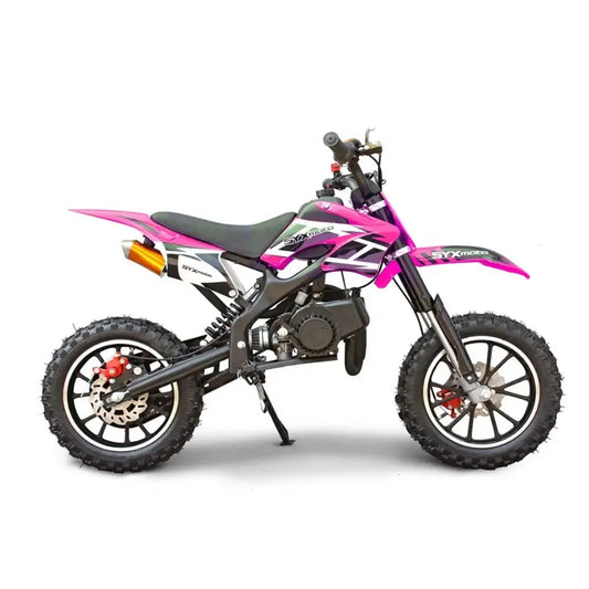 KTX-894163 50cc Mini Pocket Bike Engine - 2-Stroke Dirt Bike for Kids, 8/10 Inch Wheels, Max Speed 40km/h