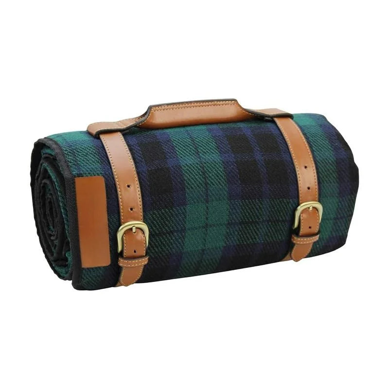 KTX-840915 Outdoor Eco-Friendly Waterproof Picnic Blanket with Leather Strap - Portable Recycled Oxford Mat for Camping and Beach