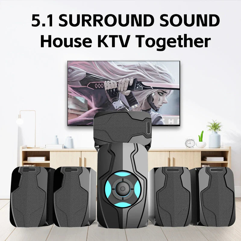 KTX-367507 5.1 Channel Surround Sound Home Theatre System with USB, SD, and FM Radio