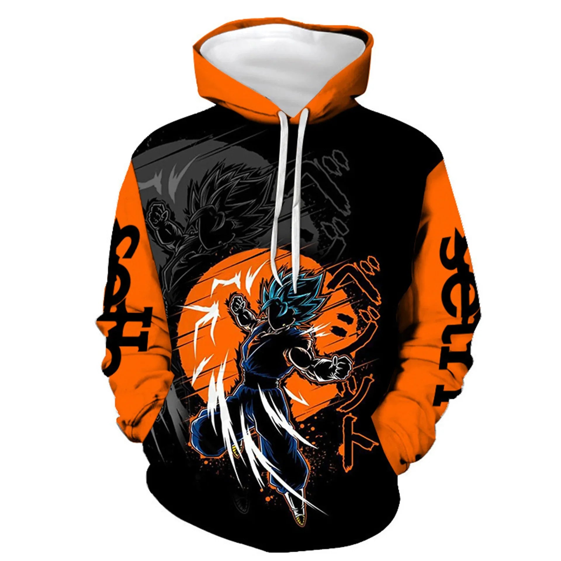 KTX-915539 OEM Custom logo Clothing Sweatshirt Long Sleeves Knitted Pullover Sweater Clothes Hooded 3D Digital Printed Anime Hoodie