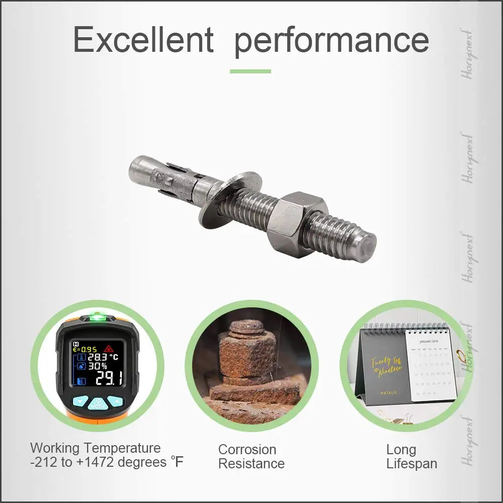 KTX-918483 Wedge Anchor Bolt Set in Grade 8.8, 10.9, 12.9 Stainless Steel - Available in Sizes M6, M8, M10, M16, M24