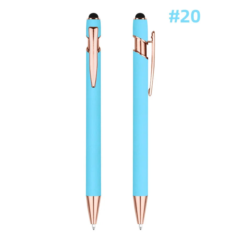 KTX-848595 Rose Gold Custom Logo Soft Touch Screen Pen with Rubber Grip for Mobile Devices