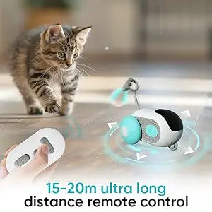 KTX-259155 Interactive Cat Puzzle Toy for Indoor Play with Adjustable Speed Settings - Blue