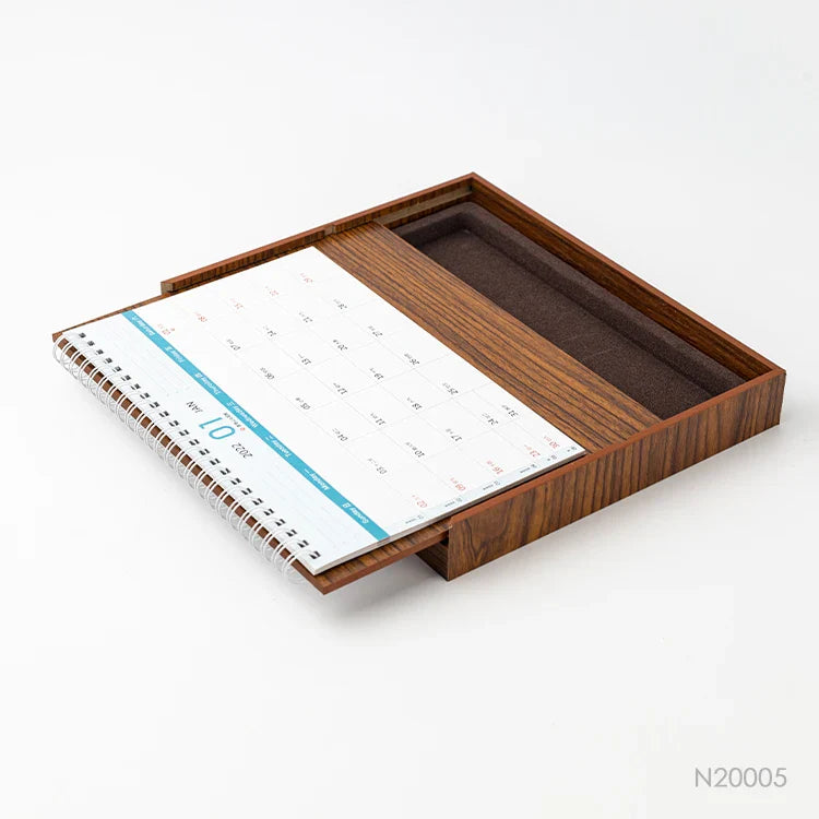 KTX-360531 Eco-Friendly Custom Notepad with Sticky Notes and Wooden Desk Calendar