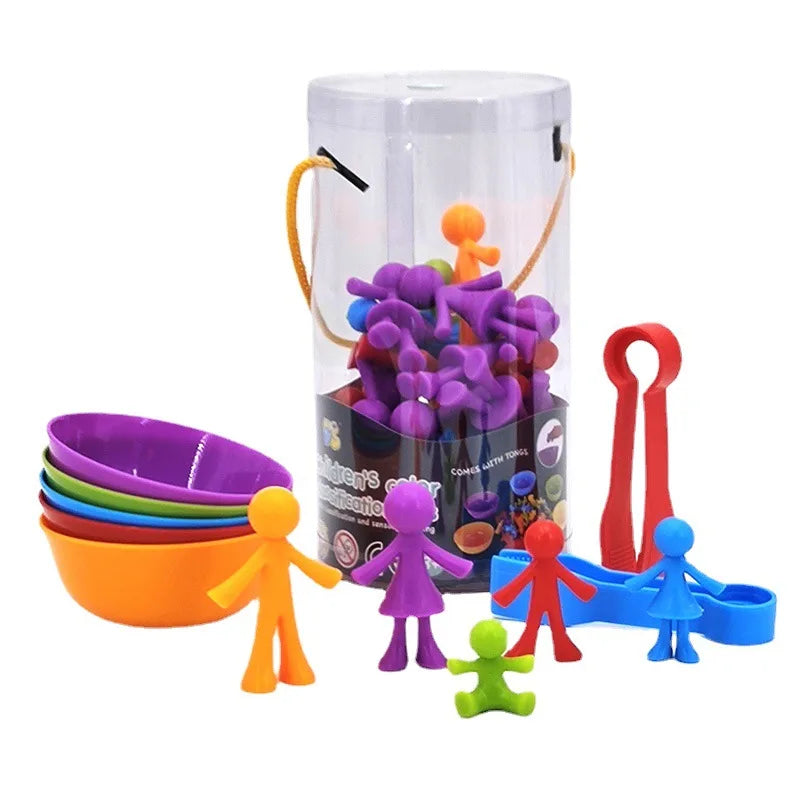 KTX-032851 Montessori Soft Rubber Dinosaur Counting and Colour Classification Toy for Kids
