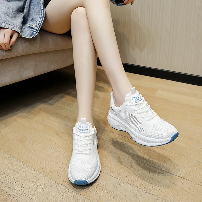 KTX-868115 2024 Summer Comfortable Breathable Single Layer White Mesh Joker Loafers Women's Leisure Sports Shoes