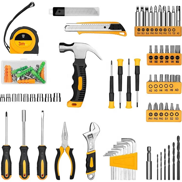 KTX-755795 126-Piece Home Tool Kit with Multi-Function Screwdriver and Storage Box for Household Repairs
