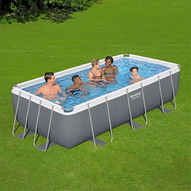 KTX-176019 Large Rectangular Steel Frame Swimming Pool for Outdoor Use
