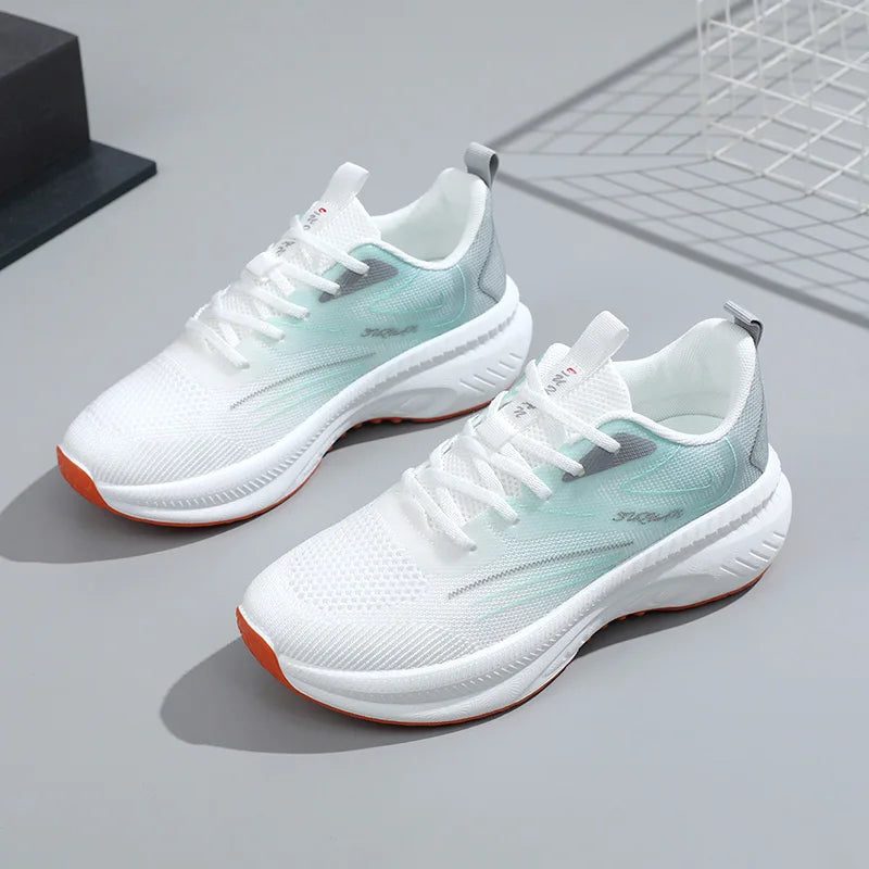 KTX-983379 K2506 New Women's Shoes Summer Mesh Shoes Breathable Thick Sole Elevated Casual Sports Women's Shoes