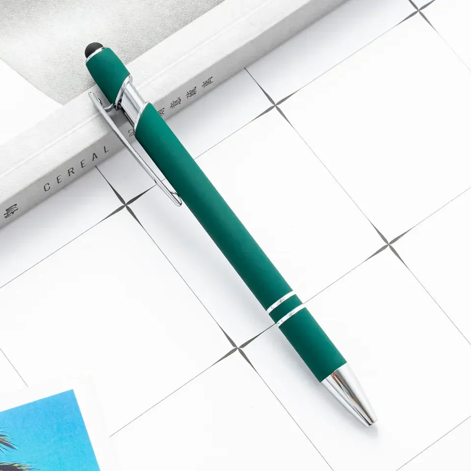 KTX-585299 Multifunctional Metal Ball Stylus Soft Touch Screen Pen 2 in 1 with Custom Logo Options