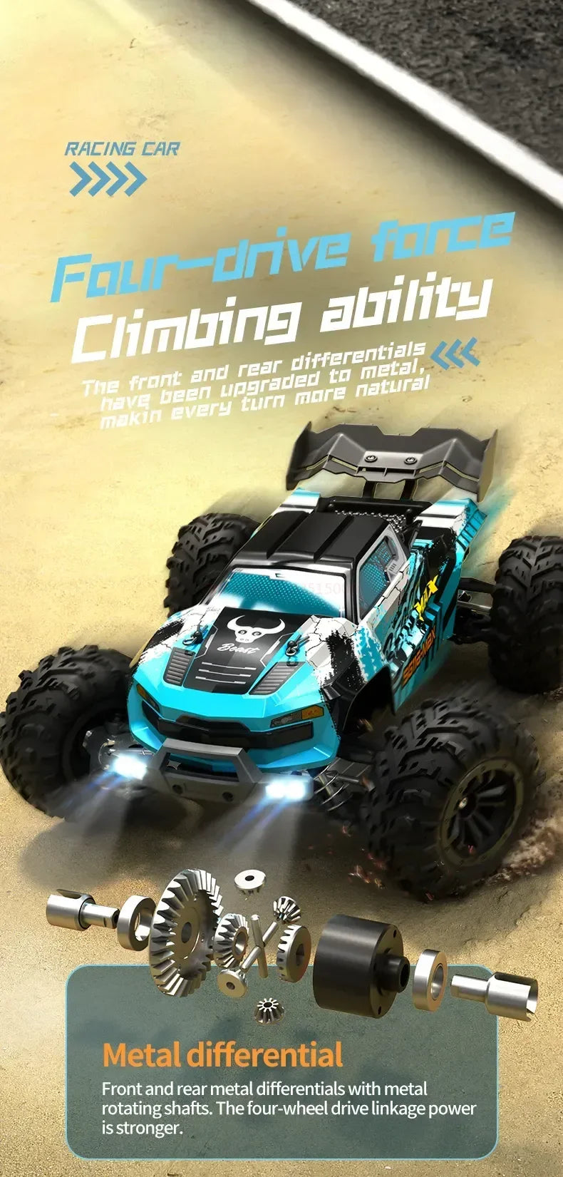 KTX-124563 SG116 Brushless RC Car 1:16 Scale 4WD High-Speed Remote Control Vehicle for Kids