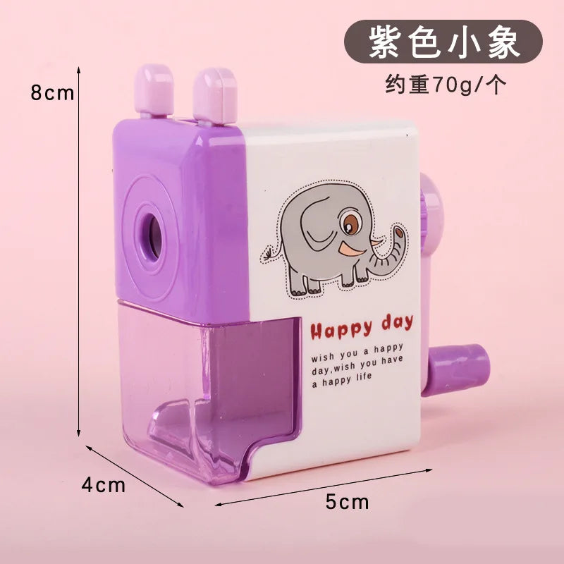 KTX-117651 Cartoon Hand Cranked Pencil Sharpener for Students - Durable, Fun, and Functional Stationery