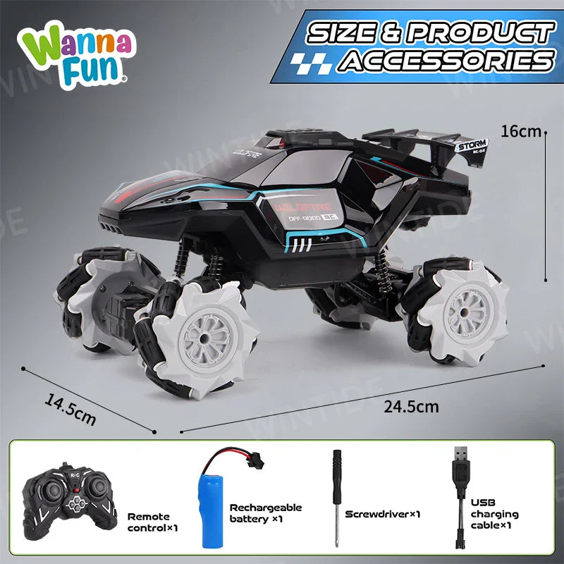 KTX-837779 Battery Operated 2.4GHz Off-Road RC Stunt Car for Kids with Lights and Music