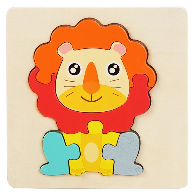 KTX-515475 3D Animal Snap Puzzle Jigsaw Board Toy for Children's Early Learning and Development