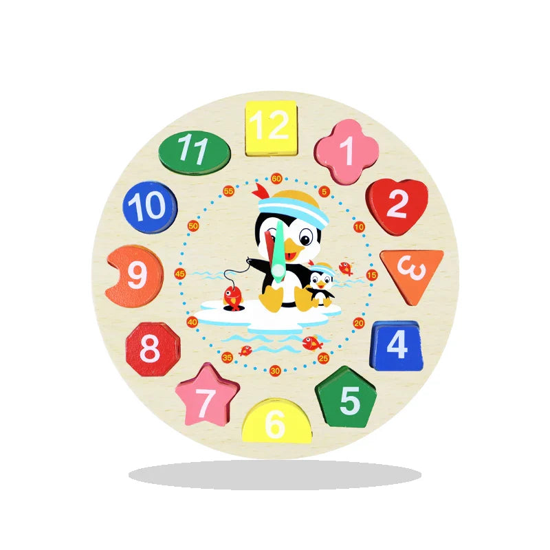 KTX-006675 Montessori Wooden Animal Math Clock and Musical Instrument Educational Toy Set for Kids