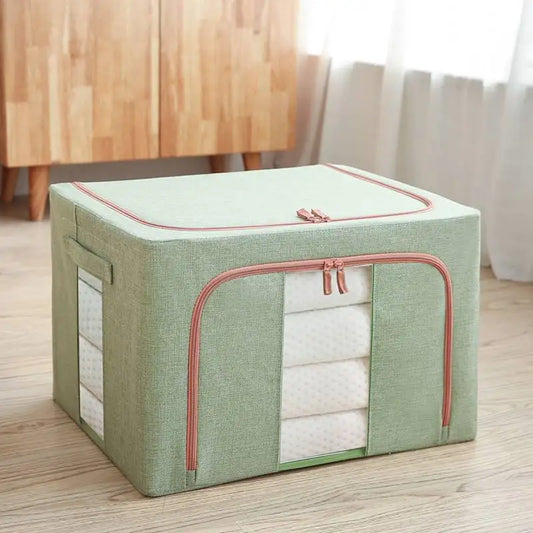KTX-679763 Waterproof Oxford Steel Storage Box for Seasonal Clothing and Toy Storage