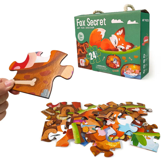 KTX-842003 Fox Themed Custom Jigsaw Puzzle for Children - Engaging Educational Board Game
