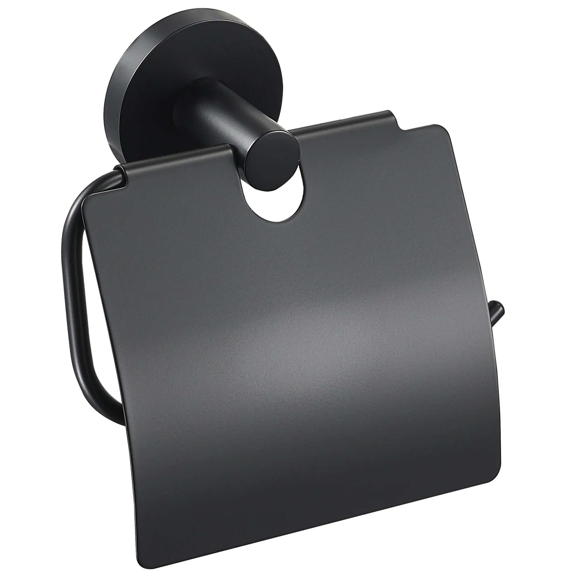 KTX-726867 Matte Black Stainless Steel 304 Bathroom Accessory Set with Towel Rack and Toilet Paper Holder