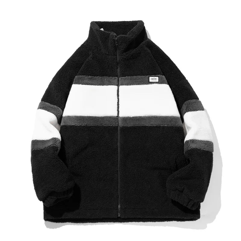 KTX-570899 Men's Lamb Fleece and Thick Cotton Stand Collar Puffer Jacket Winter Clothing Jacket for Men Men's Jackets