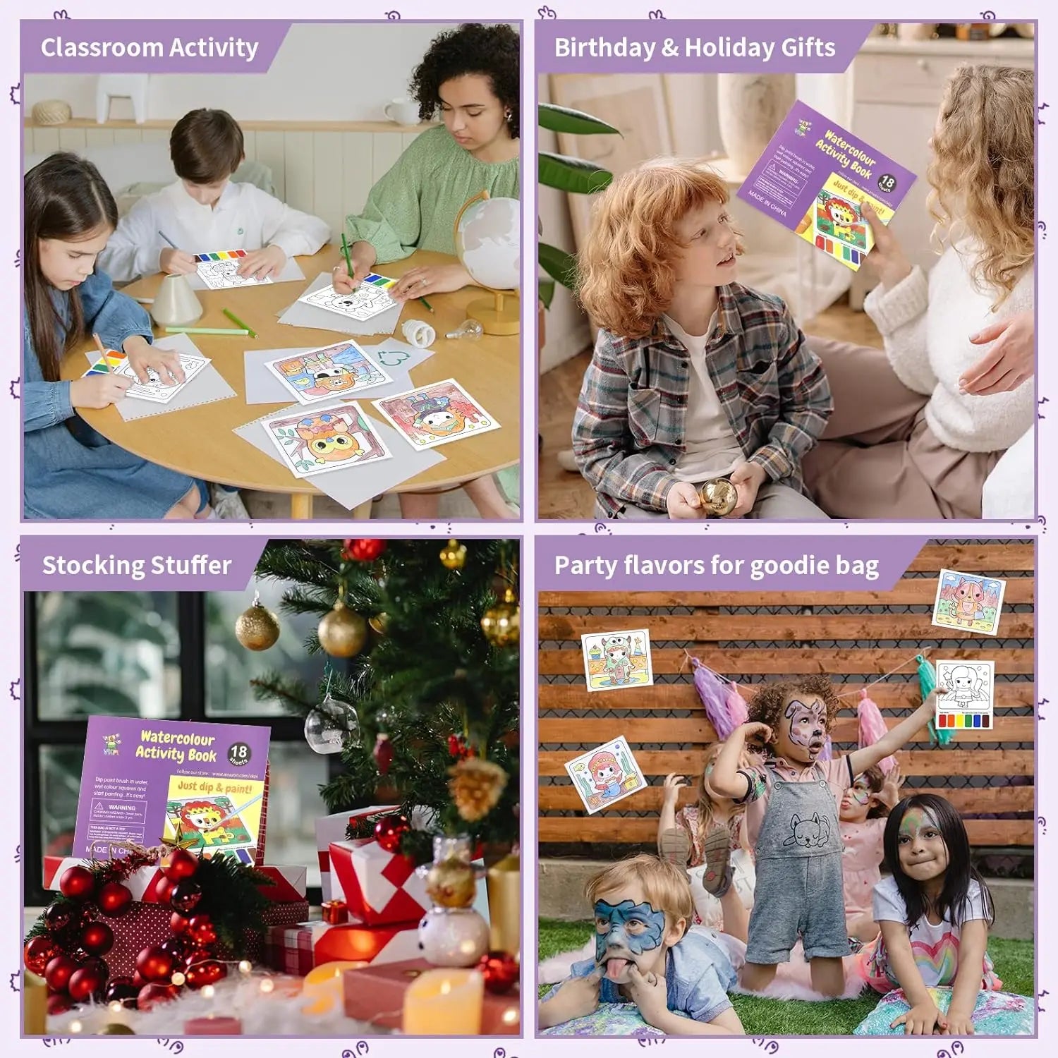 KTX-780755 Portable Art Supplies Kit for Kids with Colouring Book and Brush Set