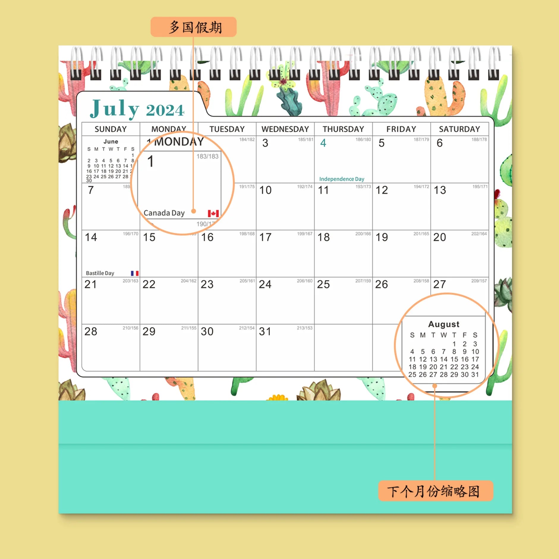 KTX-262227 2025 Custom Solid Daily Desk Calendar - Portable DIY Planner for Organising Notes and Schedules