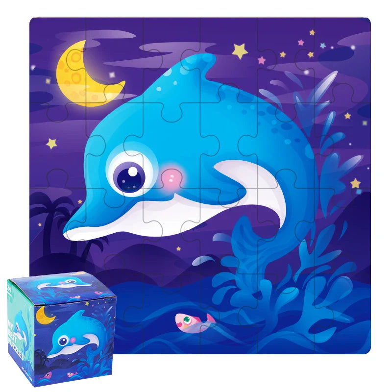 KTX-447635 24-Piece Wooden Jigsaw Puzzle for Early Childhood Education – Classic Montessori Toy for Babies, Kids, Boys and Girls