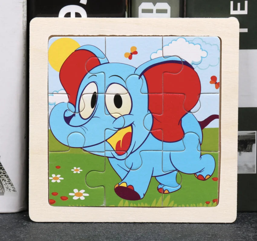 KTX-777619 Wooden Animal Puzzle Toy for Toddlers Age 1-3 - Educational and Interactive Learning Game