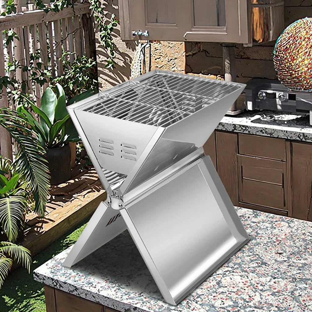 KTX-596883 Stainless Steel Portable Indoor Barbecue Grill for 2-3 Persons with Tube Burners