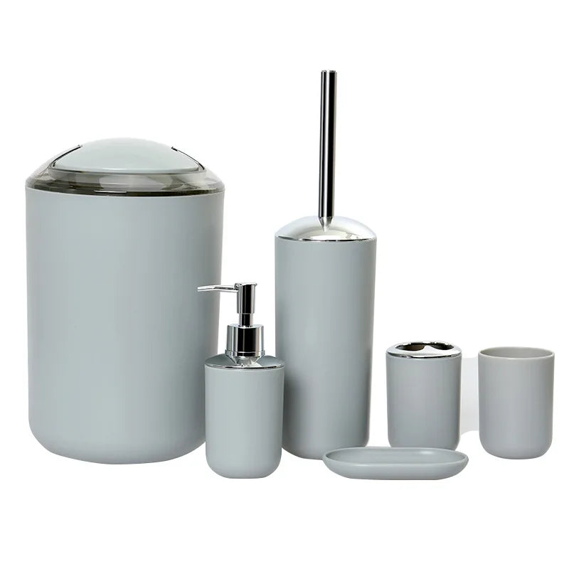 KTX-399187 Sustainable 6-Piece Plastic Bathroom Accessories Set