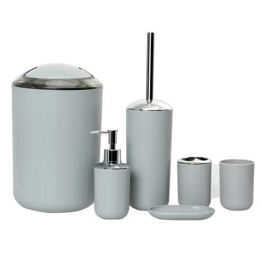 KTX-399187 Sustainable 6-Piece Plastic Bathroom Accessories Set