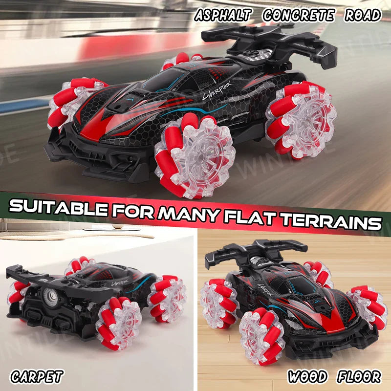 KTX-869395 4WD 2.4G Remote Control Drift Car with Gesture Sensing, High-Speed Features, Smoke, Music & Lights