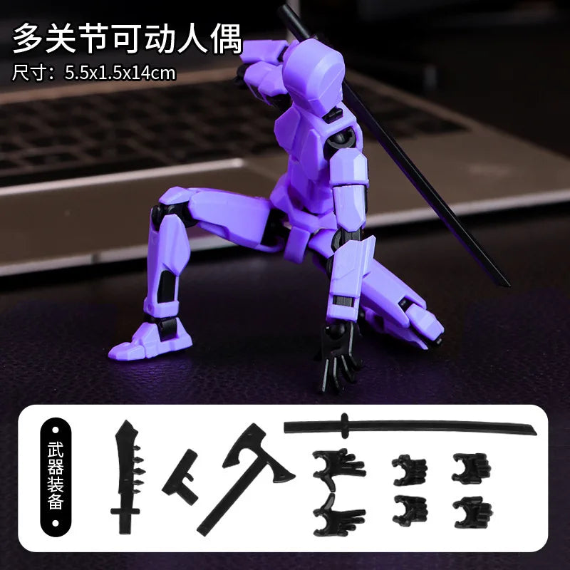 KTX-551379 Movable 3D Dummy Robot Anime Action Figure - PVC Multifunctional Fidget Toy for Kids with Autism