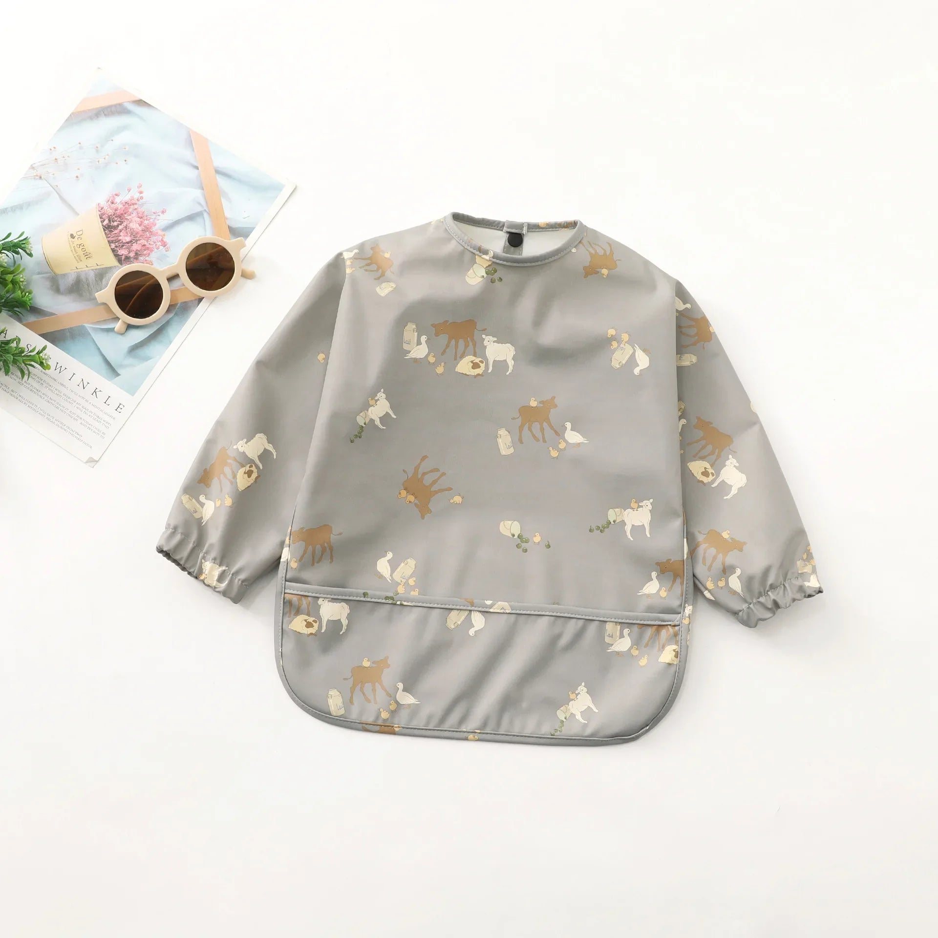 KTX-261331 Long Sleeve Waterproof Baby Eating Bib OEKO Tex 100 Standard
