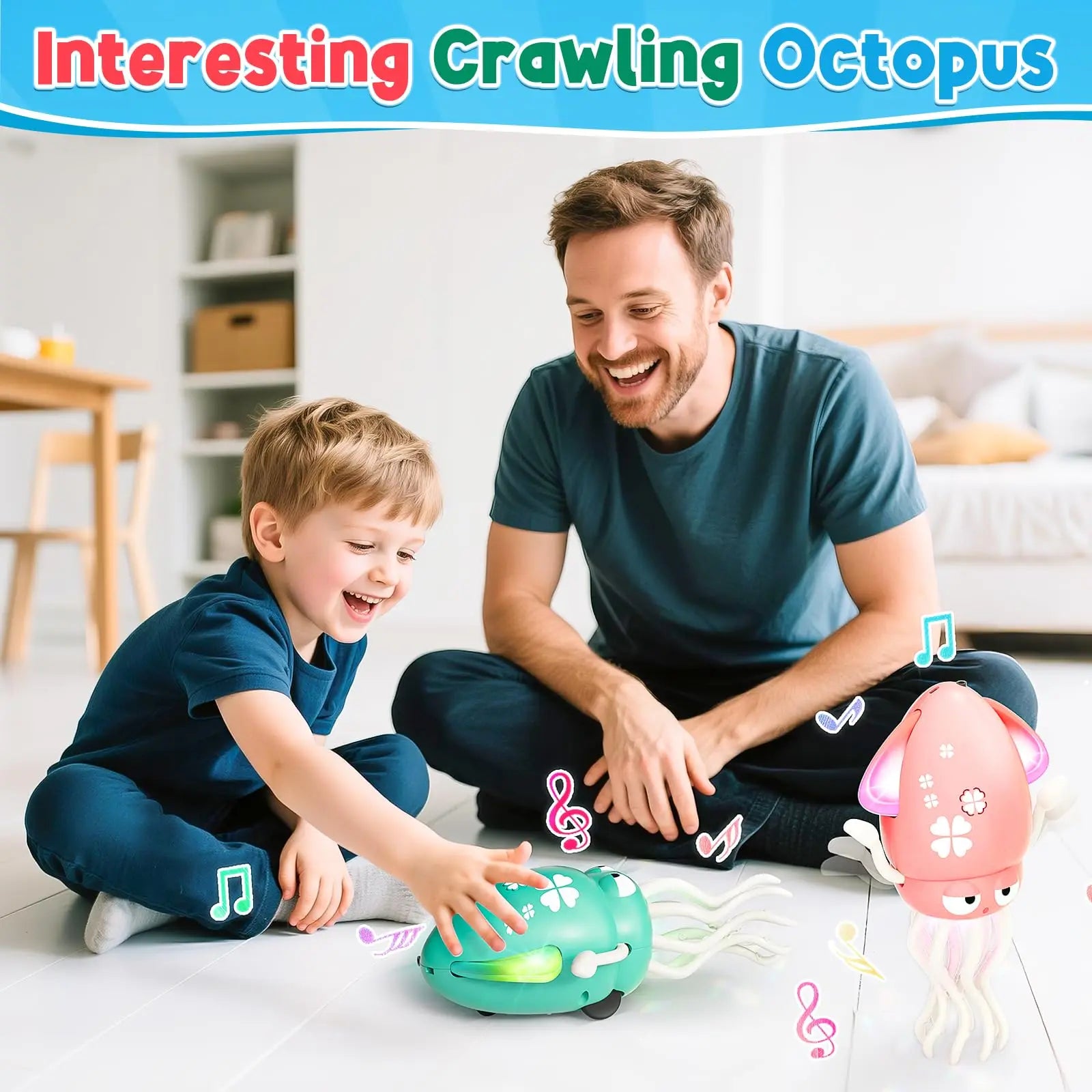 KTX-984659 Interactive Electric Induction Dancing Octopus Toy with Lights for Kids