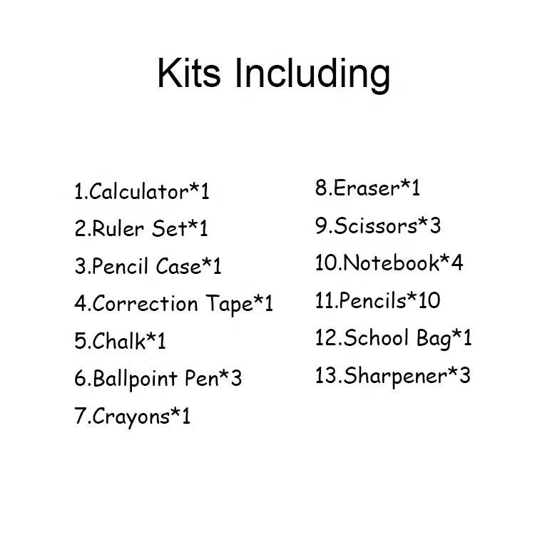 KTX-925331 Essential Back to School Supplies Set with High-Quality Stationery Items