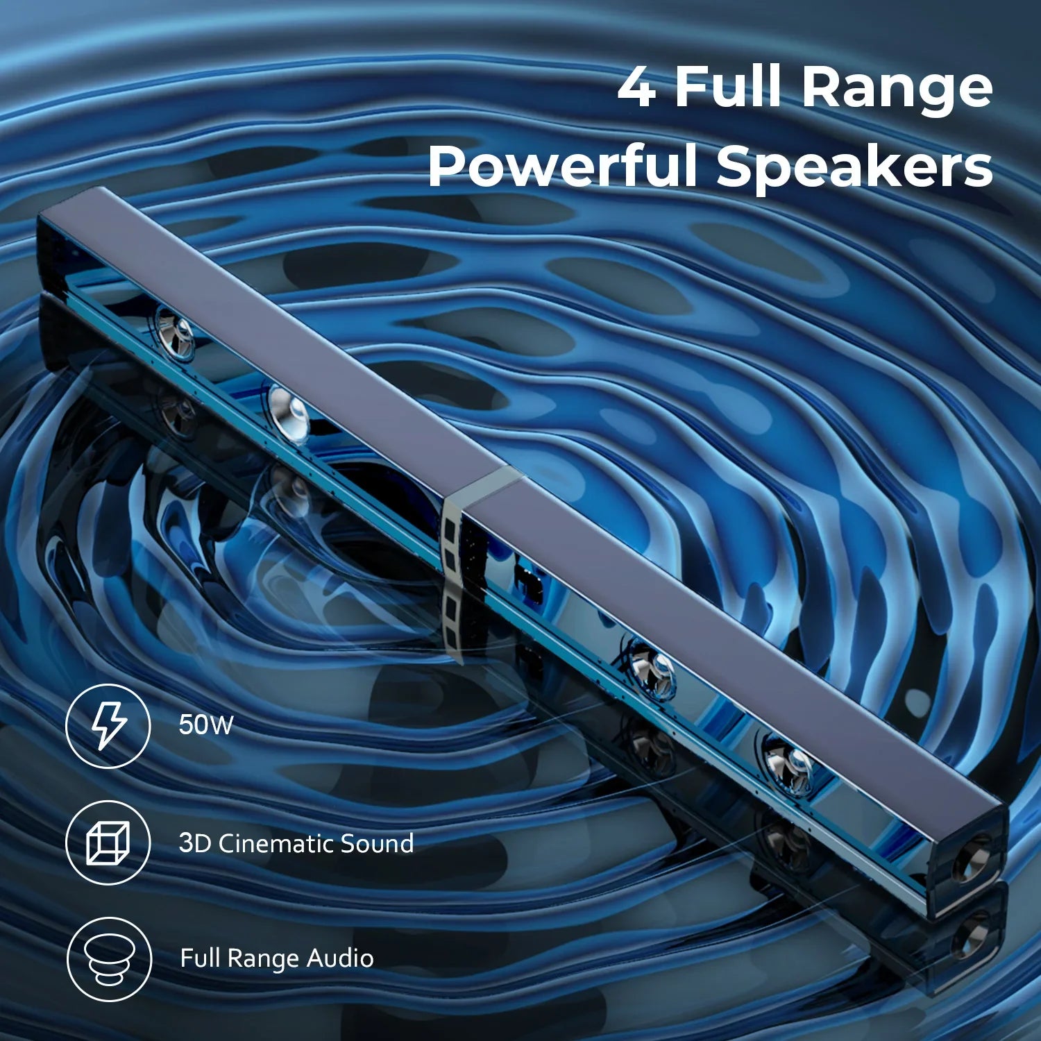 KTX-172691 Wireless Bluetooth Sound Bar for TV with Remote Control and ARC/Optical Connection