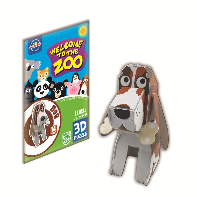KTX-884819 3D Cardboard Animal Model Puzzle - DIY Educational Early Learning Toy for Creative Play