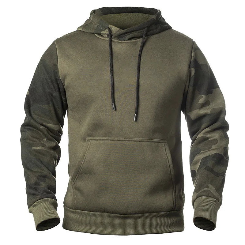 KTX-522323 European American Fashion Brand Men's Long Sleeve Hooded Jacket Autumn Winter Camouflage Sweater Heat Transfer Fleece Hoodie