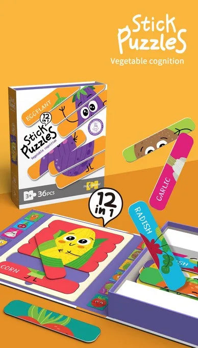 KTX-445715 36PCS Baby Matching Card Puzzle Set - Educational Cartoon Animal Jigsaw Toys for Kids