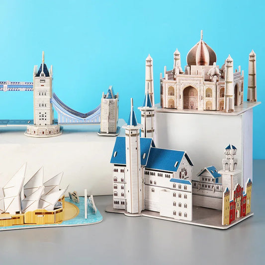 KTX-464595 Handmade 3D Paper Puzzle of World Famous Architecture for Kids - Educational Gift Toy