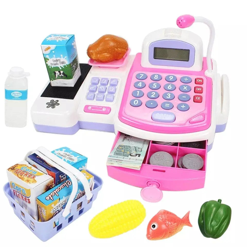 KTX-211731 Supermarket Cash Register Toy with Mini Accessories for Kids 2-14 Years, EPT Model EPT608354/EPT608370